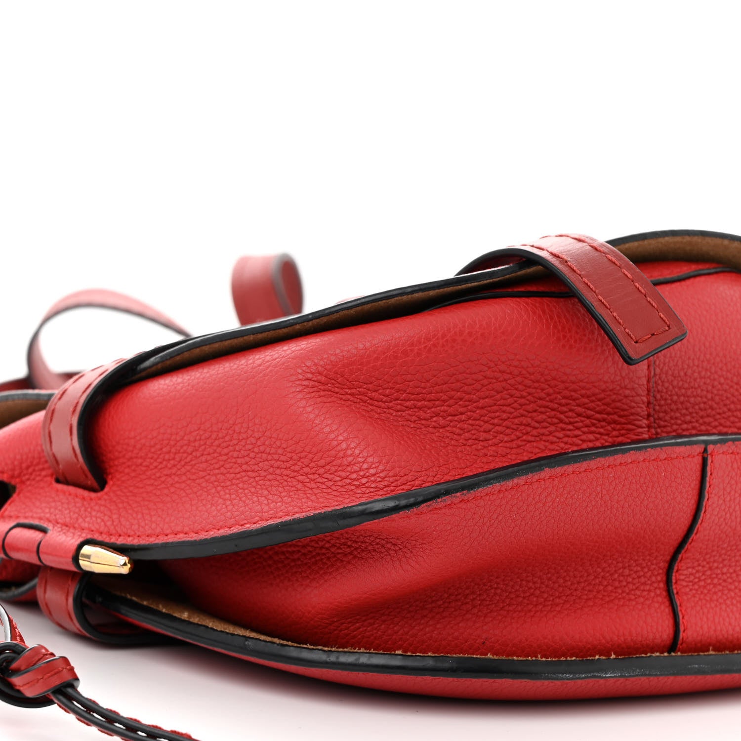 Loewe Grained Calfskin Small Gate Crossbody Bag Scarlet Burnt Red 7 of 10