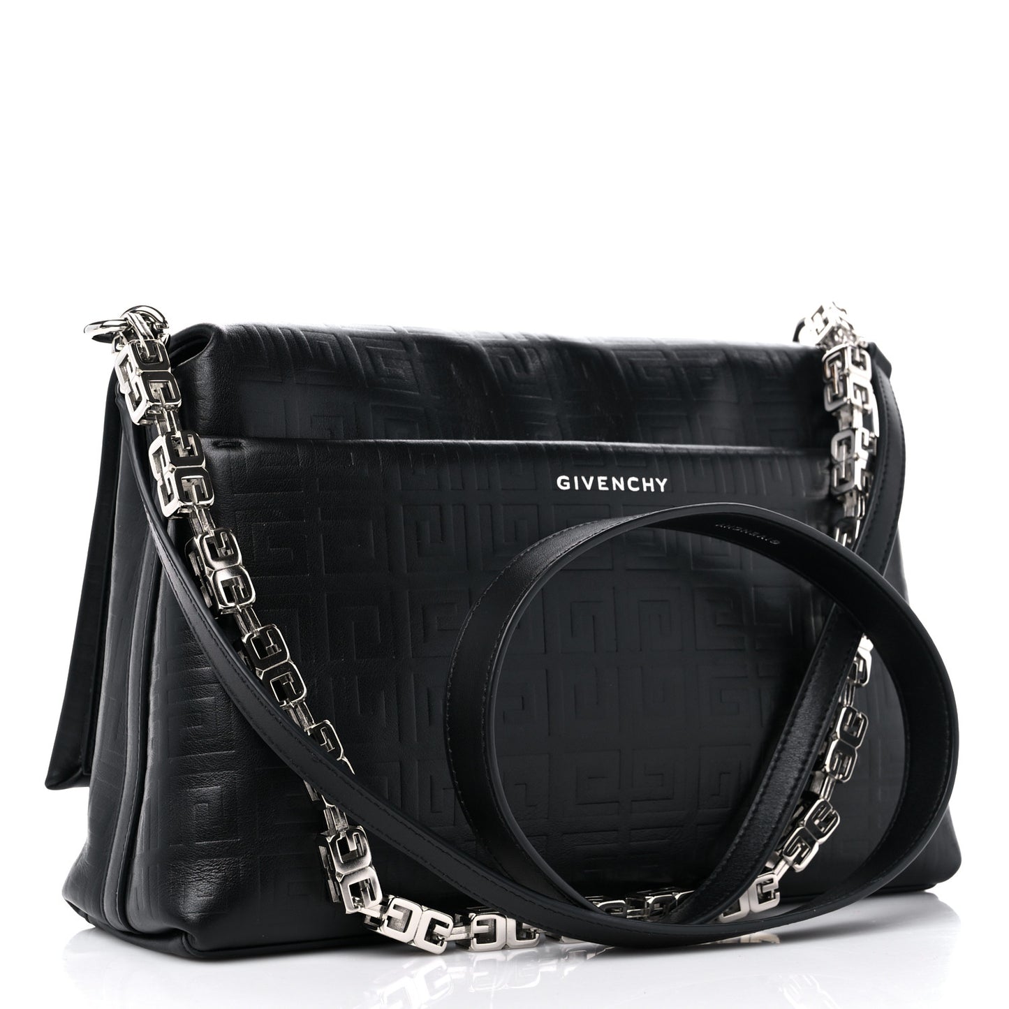 Soft Calfskin 4G Embossed Medium Shoulder Bag Black