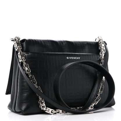 Givenchy Soft Calfskin 4G Embossed Medium Shoulder Bag Black 3 of 8