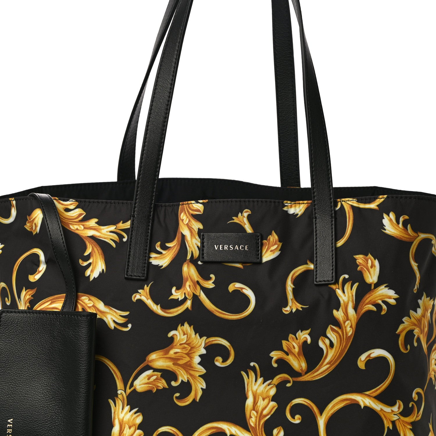 Versace Nylon Baroque Print Tote Black 8 of 10