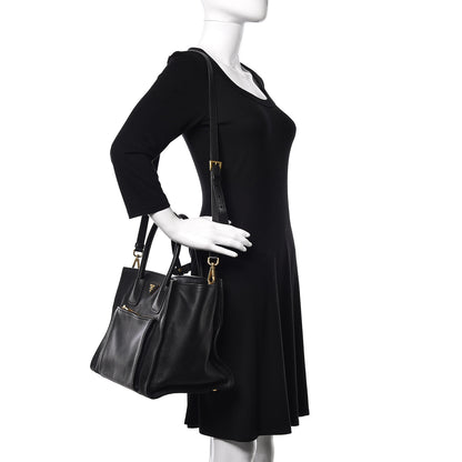 Prada Vitello Phenix Shopping Tote Black 2 of 10