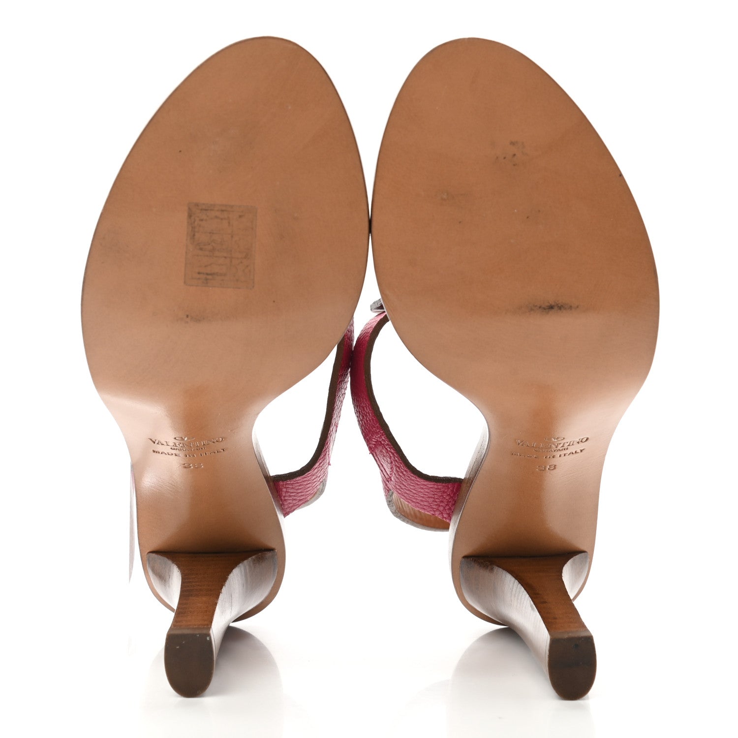 Valentino Garavani Calfskin Scarab Heeled Sandals 38 Cyclamin 5 of 9