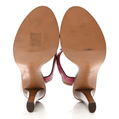 Valentino Garavani Calfskin Scarab Heeled Sandals 38 Cyclamin 5 of 9