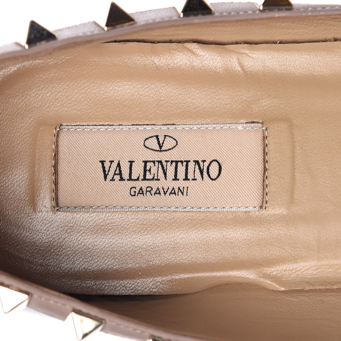Patent Nappa Rockstud Ballerina Flats 38 Black Poudre