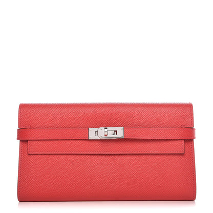 Hermes Epsom Kelly Longue Wallet Rouge Casaque 1 of 7