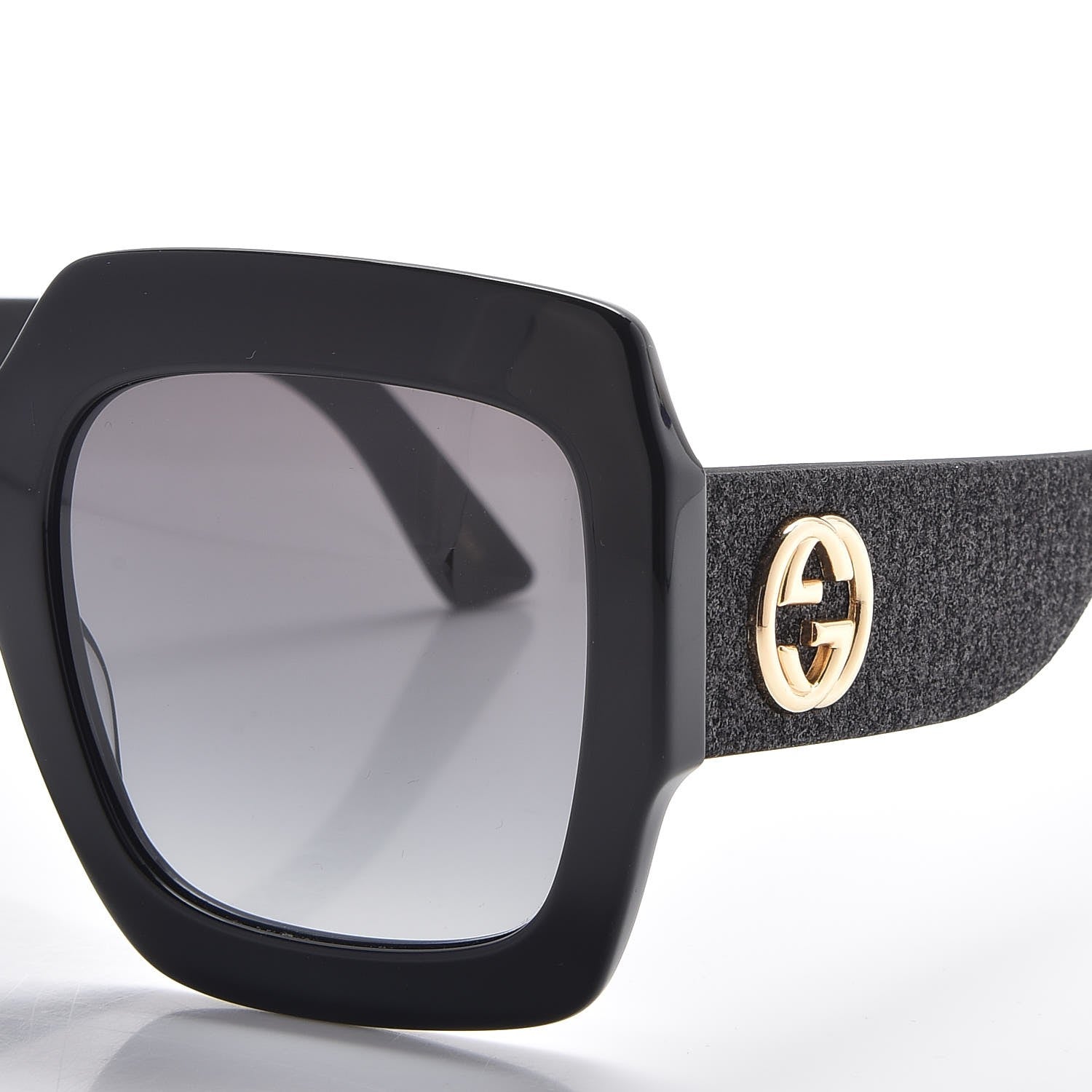 Gucci Square Frame Glitter GG0102S Sunglasses Black 6 of 7