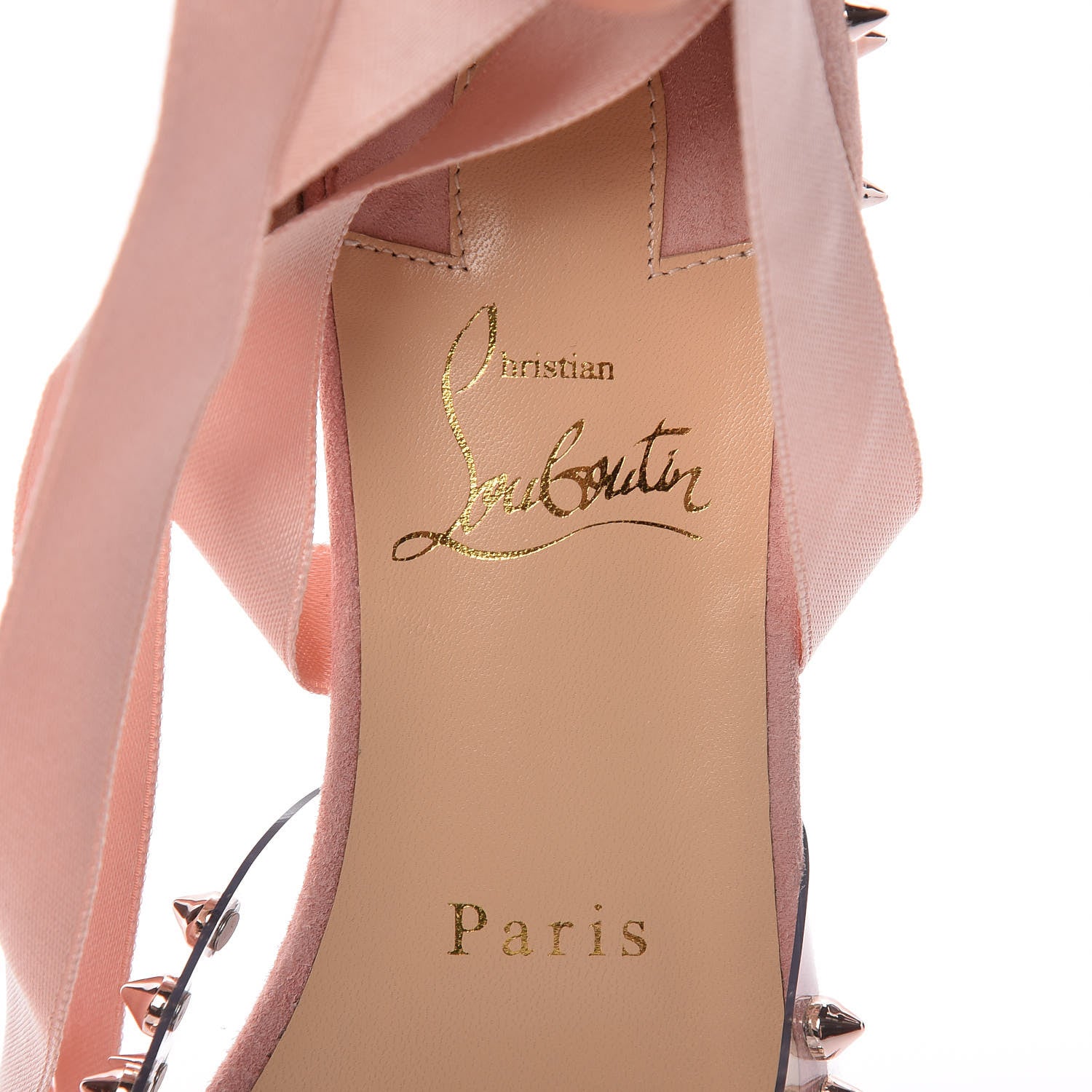 Christian Louboutin PVC Veau Velours Mechante Reine Flats 35 Guimauve 5 of 7