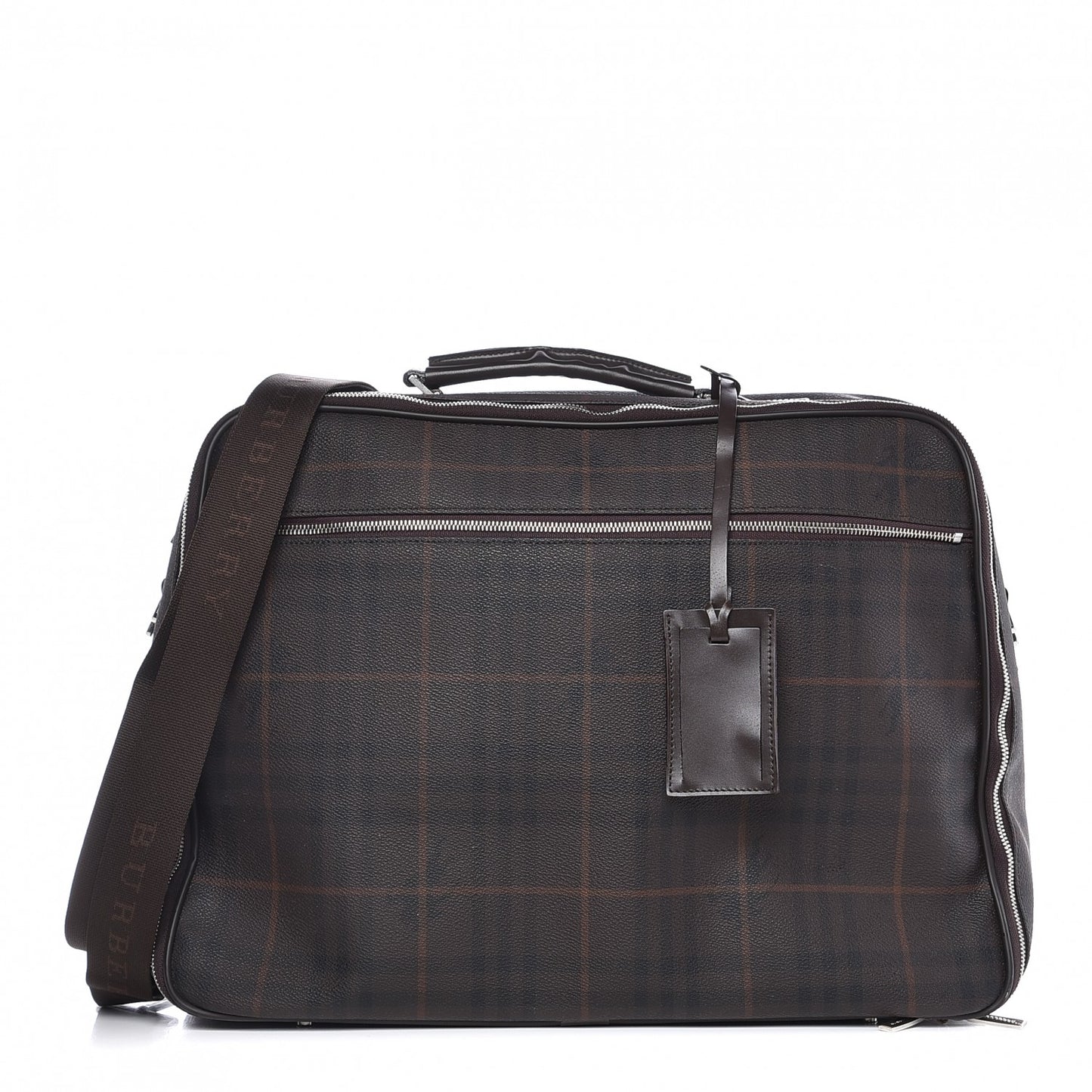 Smoked Haymarket Check Carry On Travel Bag Chocolate