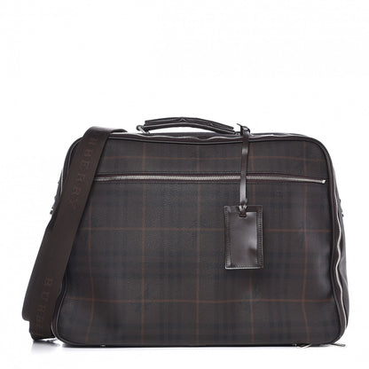 Burberry Smoked Haymarket Check Carry On Travel Bag Chocolate 1 of 10