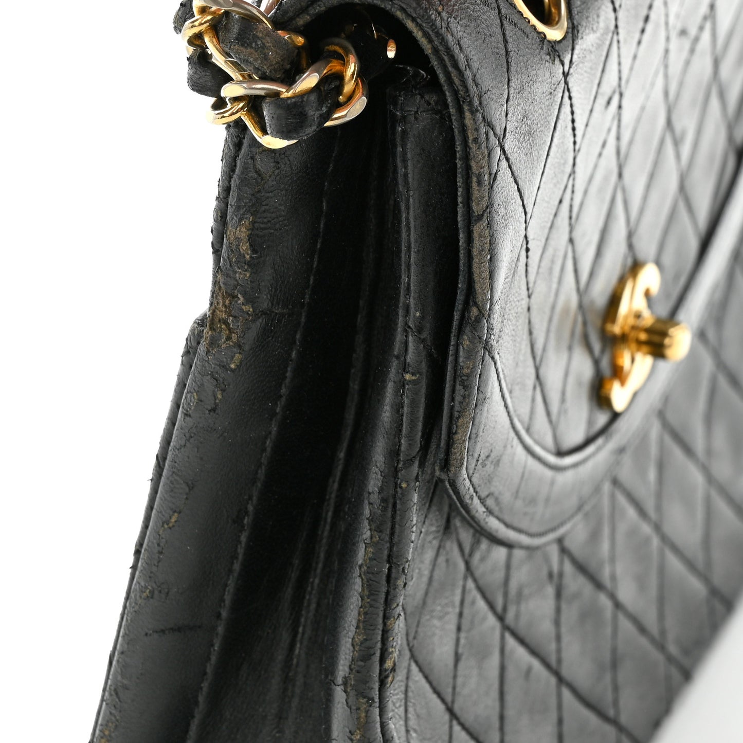 Lambskin Quilted Medium Single Flap Black