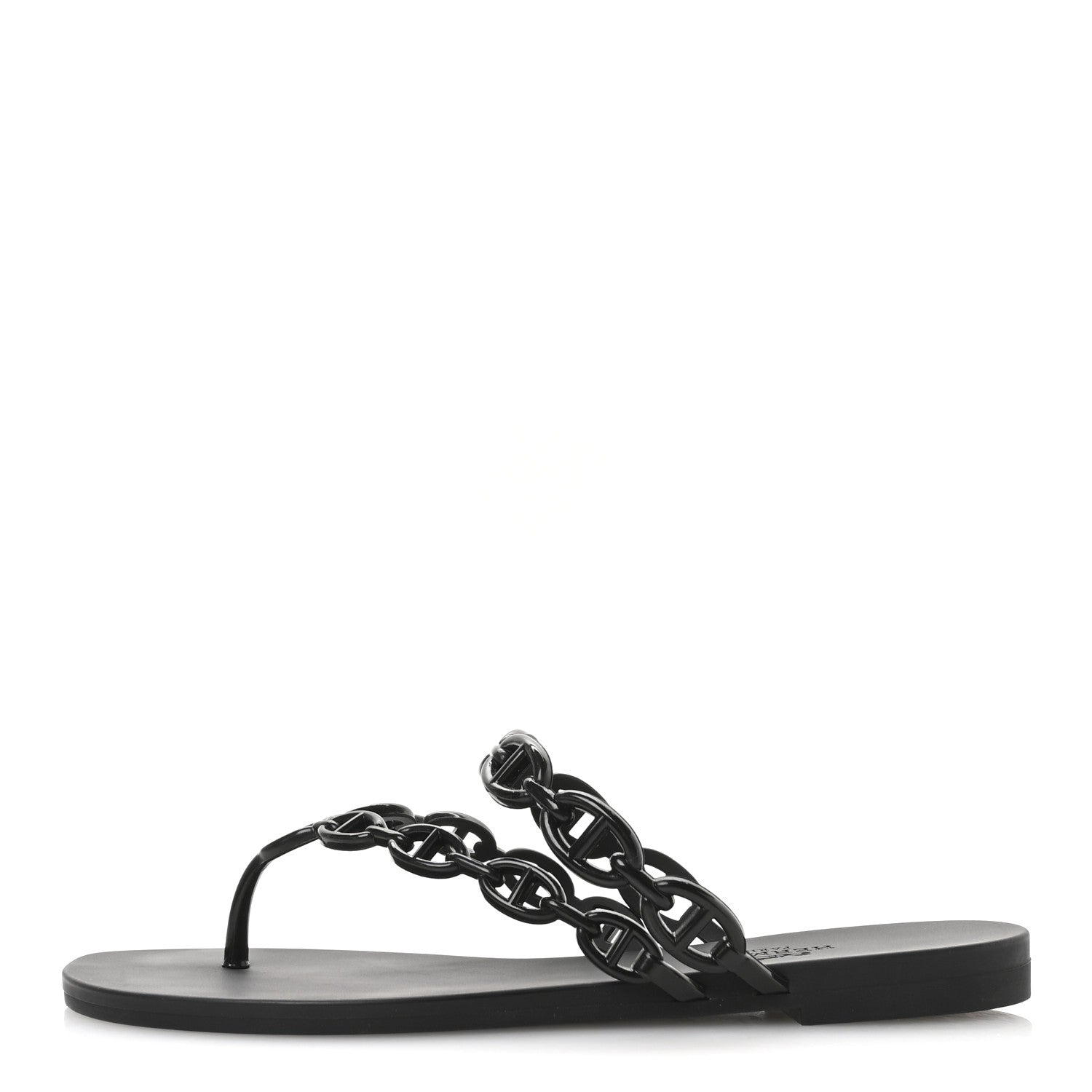Hermes Rubber Chaine d'Ancre Island Sandals 36 Black 1 of 9