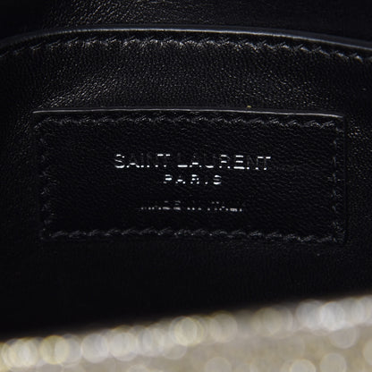 Saint Laurent Metallic Canvas Woven Medium Classic Monogram Kate Satchel Gold 6 of 7