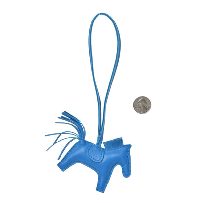 Hermes Milo Lambskin Grigri Rodeo Horse Bag Charm PM Bleu Zanzibar 2 of 4
