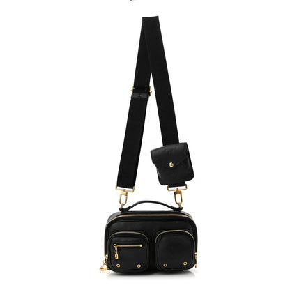 Louis Vuitton Calfskin Monogram Embossed Utility Crossbody Black 1 of 9
