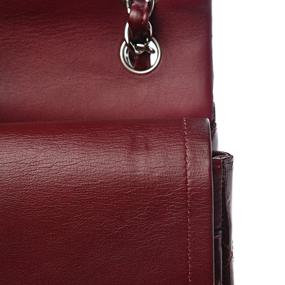 Chanel Striated Patent Quilted Jumbo Double Flap Burgundy 11 of 17
