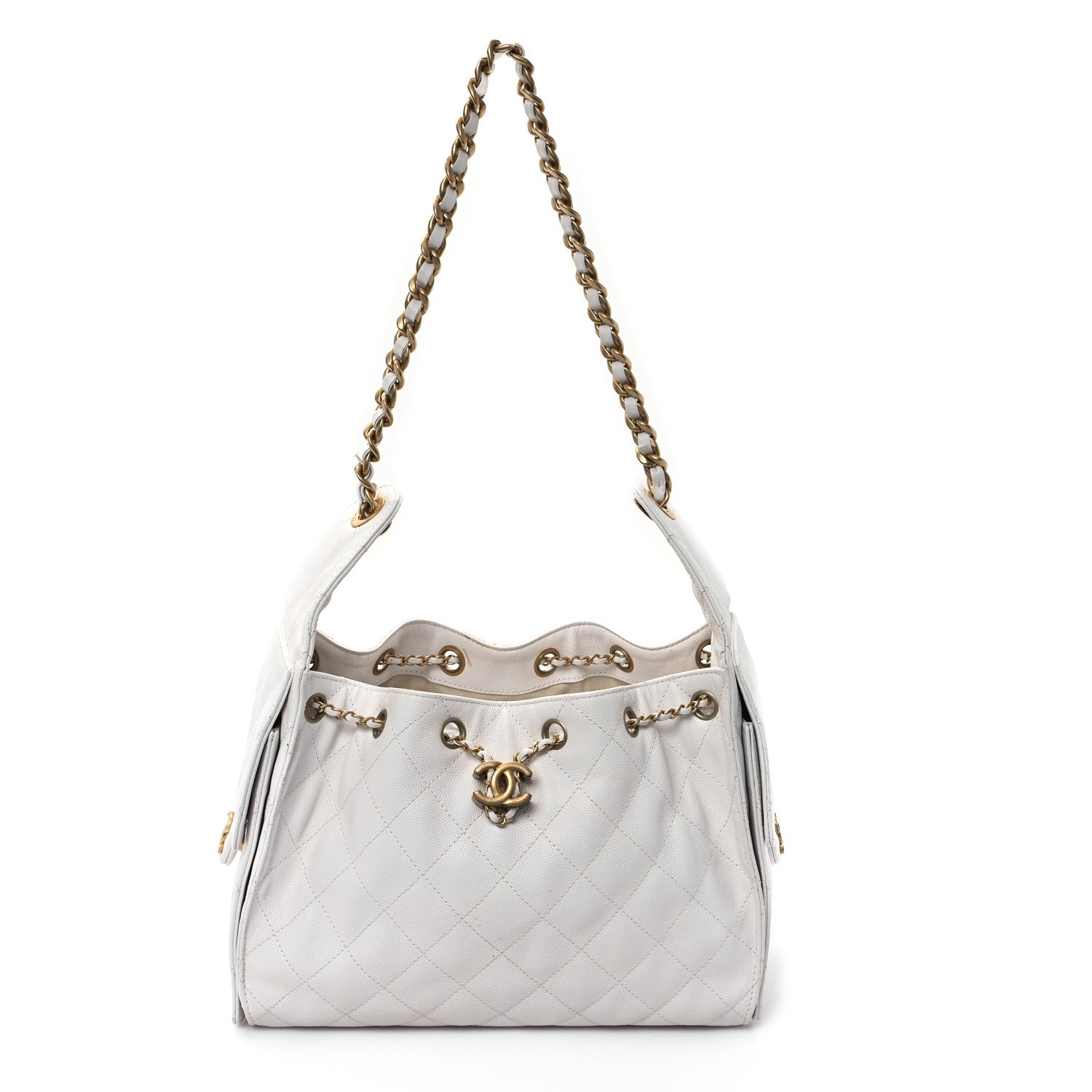 Chanel Caviar Quilted Small Chanel 25 Handbag White 1 of 12