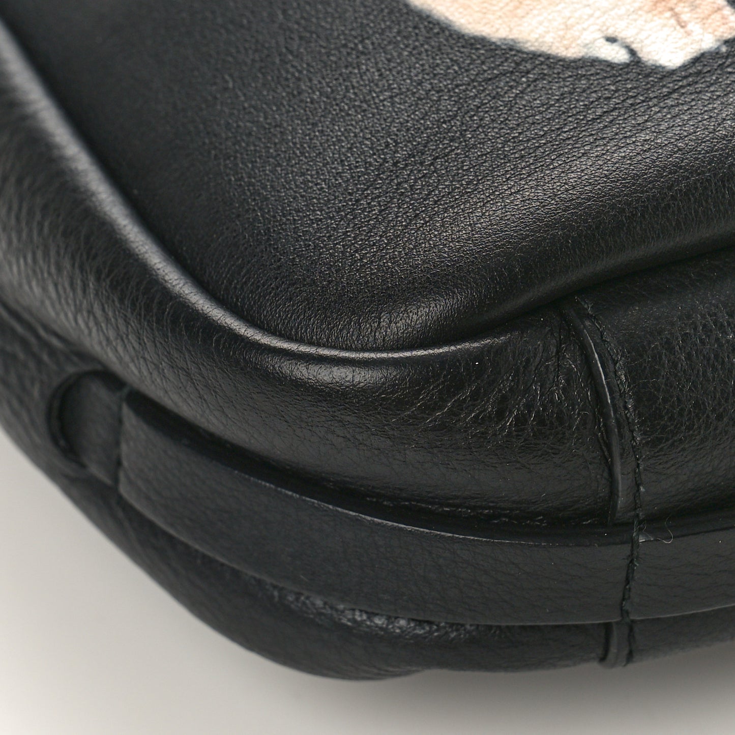 Calfskin Kittens Logo XS Everyday Camera Bag Black White