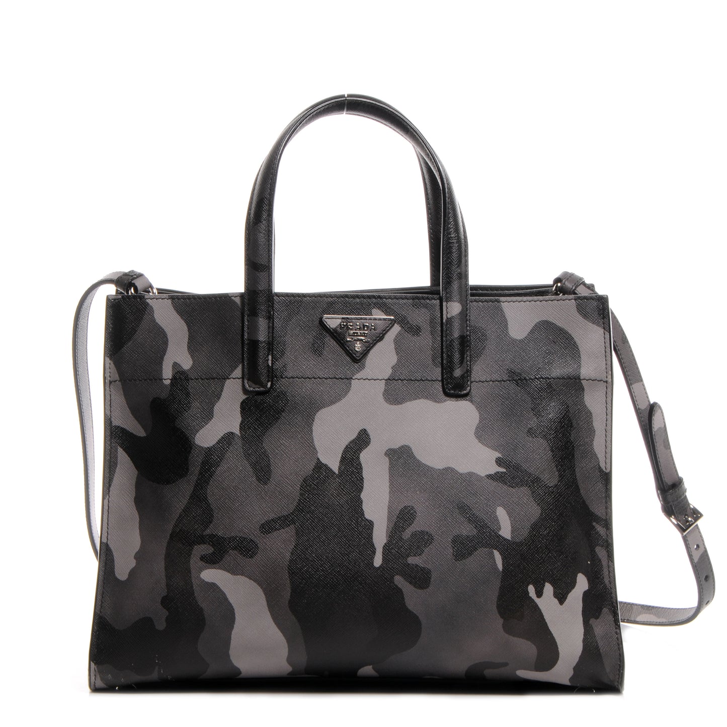 Saffiano Soft Camouflage Print Tote Marmo Dis Camouflage
