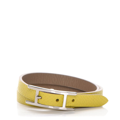 Hermes Epsom Behapi Double Tour Bracelet S Soufre Etoupe 1 of 6