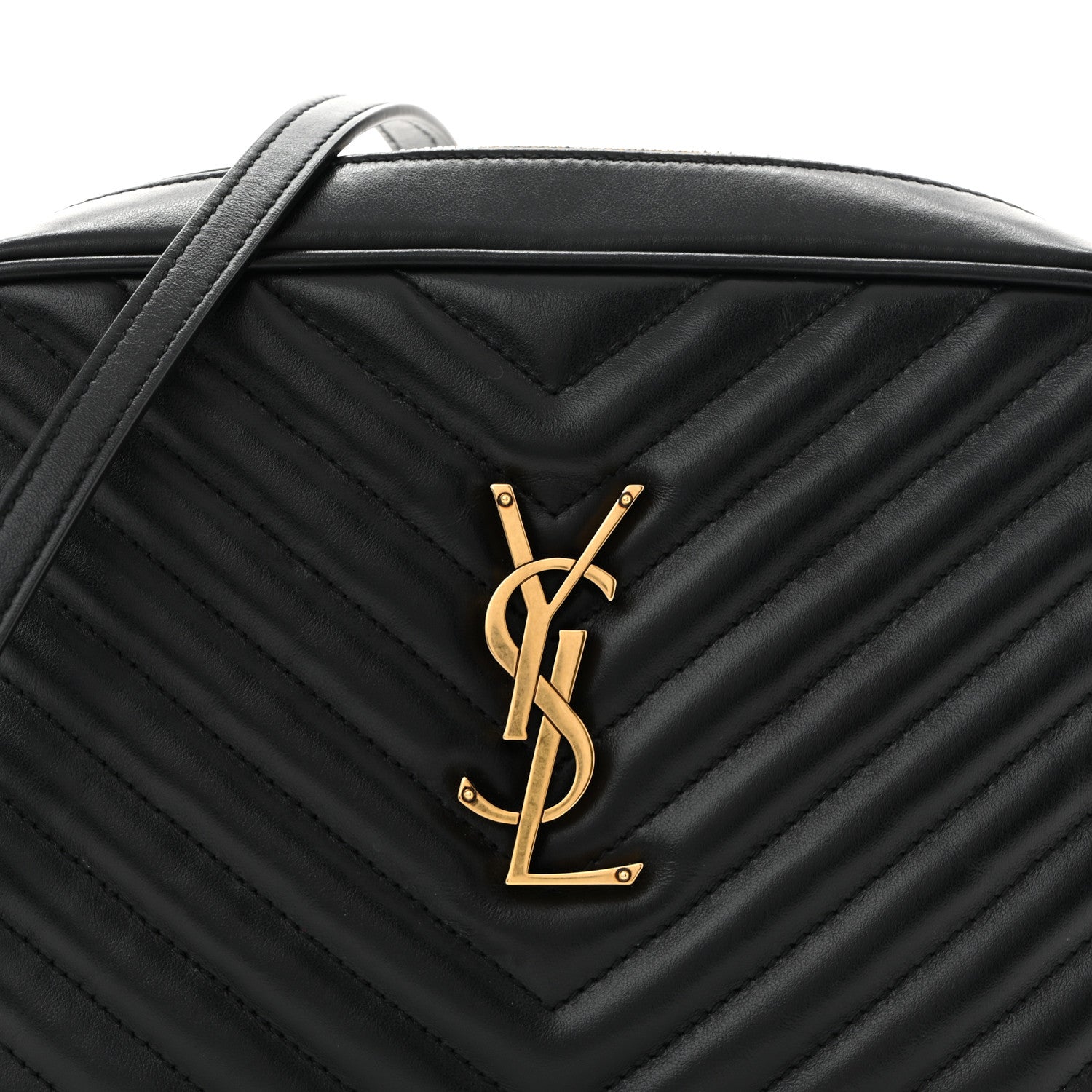 Saint Laurent Calfskin Matelasse Monogram Lou Camera Bag Black 8 of 10