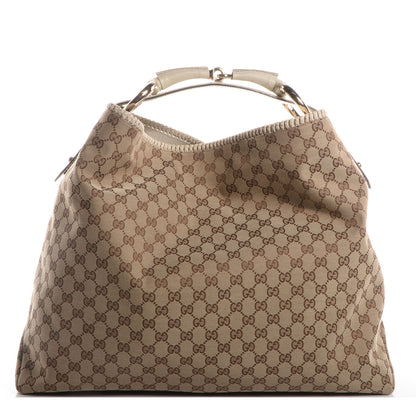 Gucci Monogram Large Horsebit Chain Hobo Off White 1 of 7