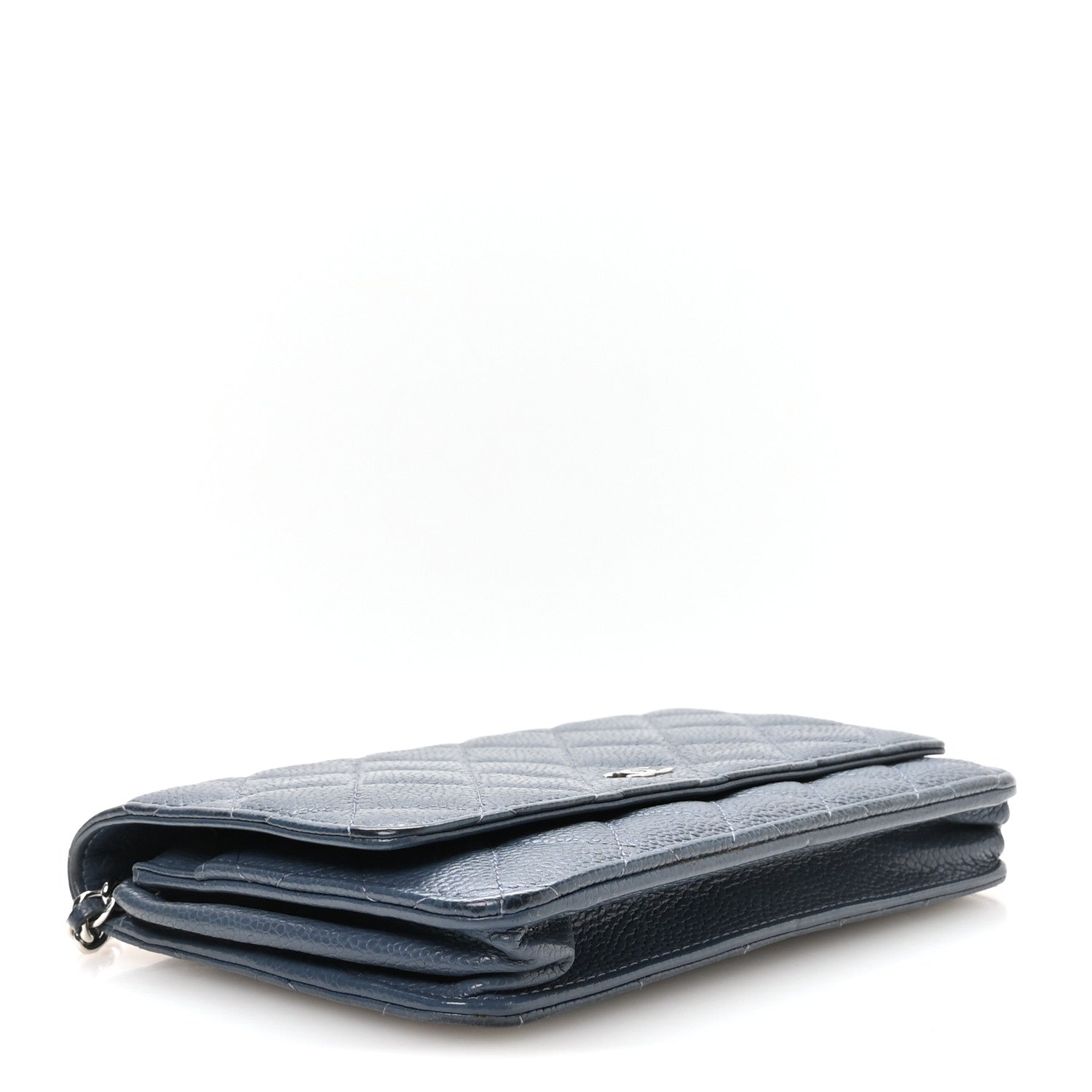 Chanel Caviar Quilted Wallet on Chain WOC Blue 4 of 12