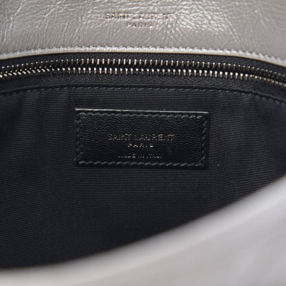 Saint Laurent Crinkled Calfskin Matelasse Monogram Medium Niki Chain Satchel Fog 7 of 10