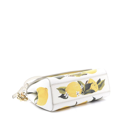 Dolce & Gabbana Dauphine Lemon Print Small Miss Sicily Satchel White 3 of 8