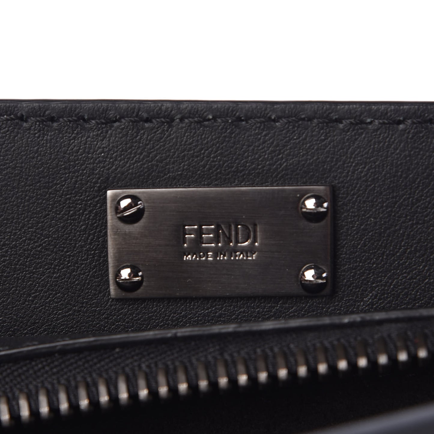 Vitello Grace FF 1974 Embossed Large Peekaboo Iconic Fit Satchel Black