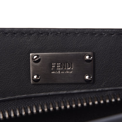 Fendi Vitello Grace FF 1974 Embossed Large Peekaboo Iconic Fit Satchel Black 7 of 15