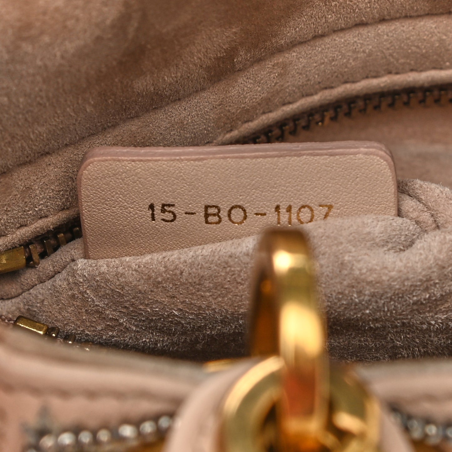Calfskin Beaded Mini Lady Dior Beige Multicolor