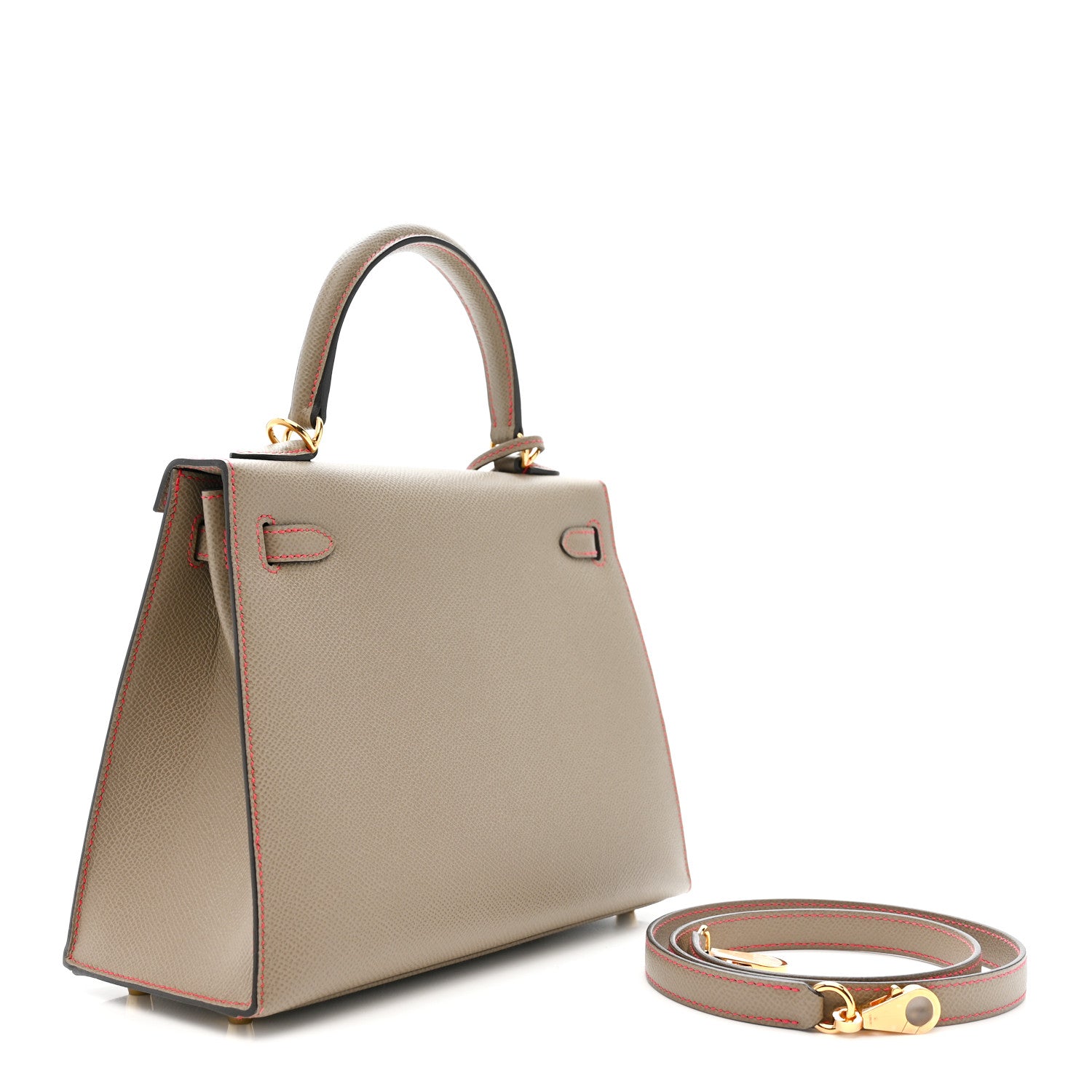 Hermes Epsom Horseshoe Kelly Sellier 25 Gris Asphalte Lime 3 of 11