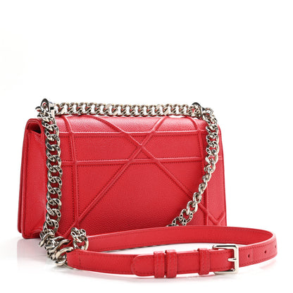 Christian Dior Grained Calfskin Small Diorama Flap Bag Red 3 of 12