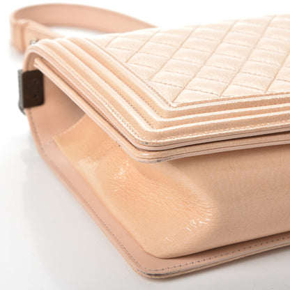 Chanel Patent Goatskin Quilted New Medium Boy Flap Beige Clair 10 of 15