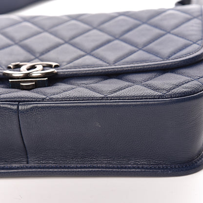 Chanel Caviar Iridescent Calfskin Quilted Medium Daily Carry Messenger Navy 9 of 16