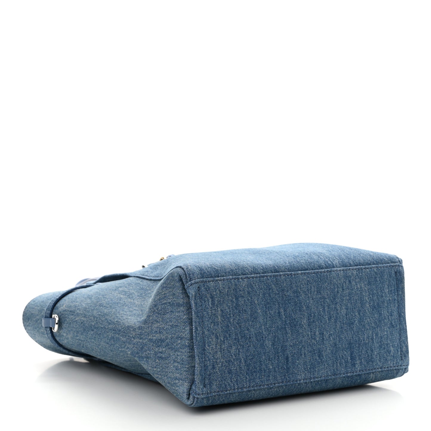 Denim Small Voyou Small North South Tote Blue