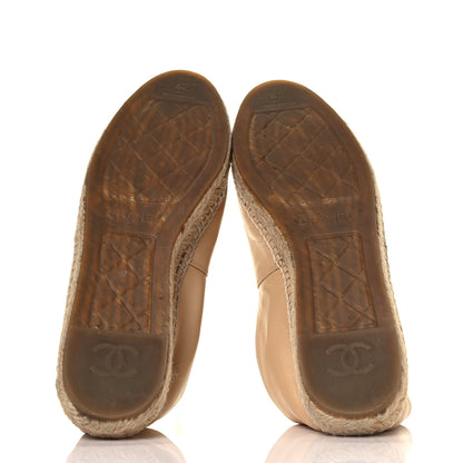 Chanel Lambskin CC Espadrilles 42 Beige Black 6 of 9
