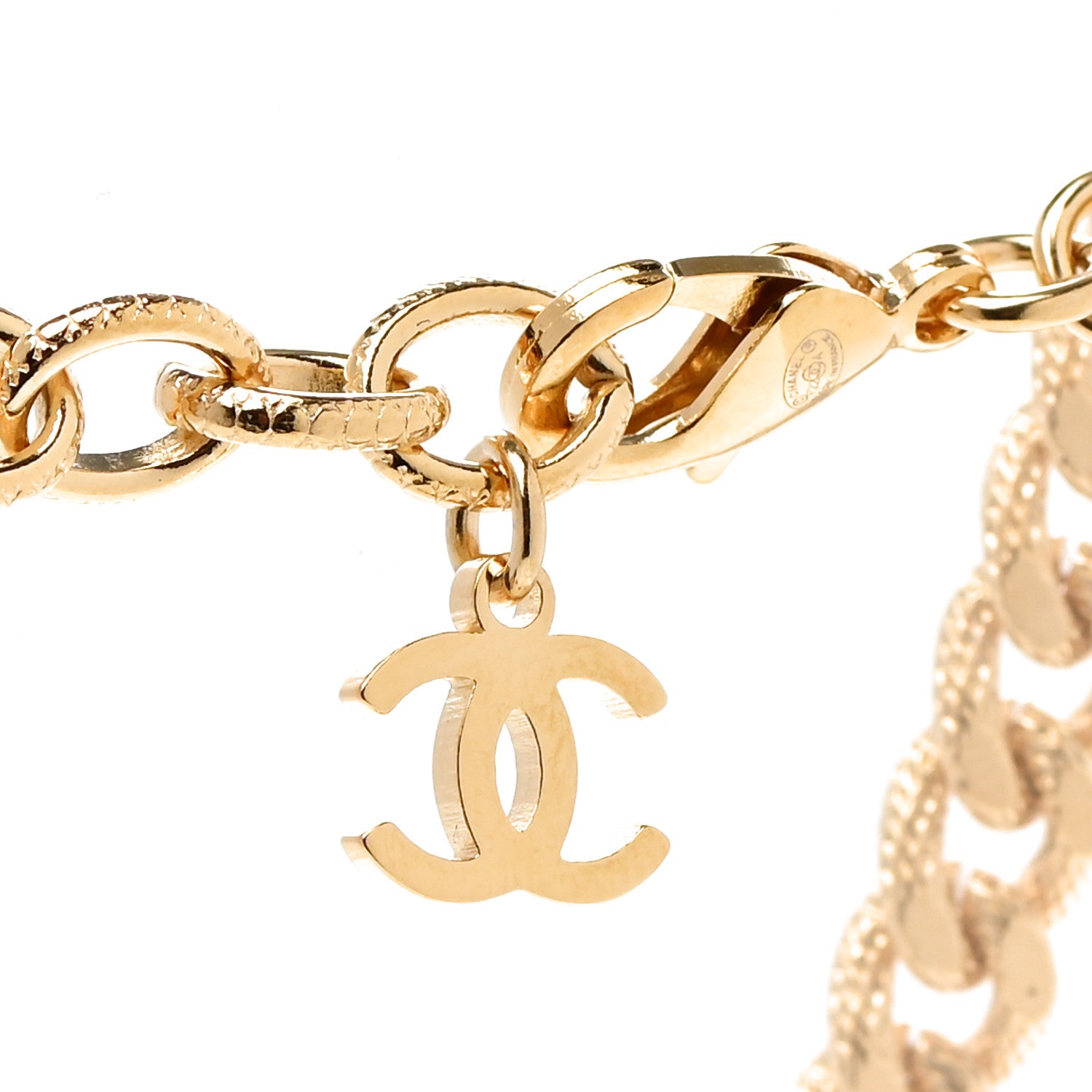 Chanel Crystal Chain Link CC Choker Necklace Gold 5 of 6