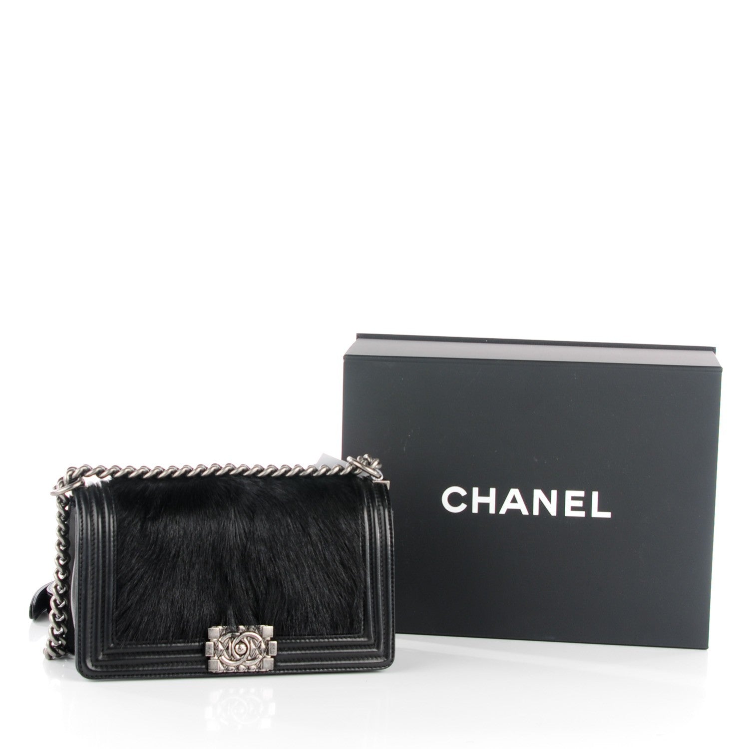 Chanel Goat Hair Medium Celtic Boy Flap Black 2 of 10
