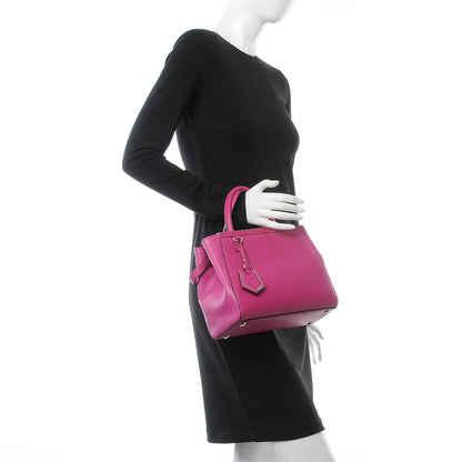 Fendi Vitello Elite Petite 2Jours Tote Magenta 2 of 8