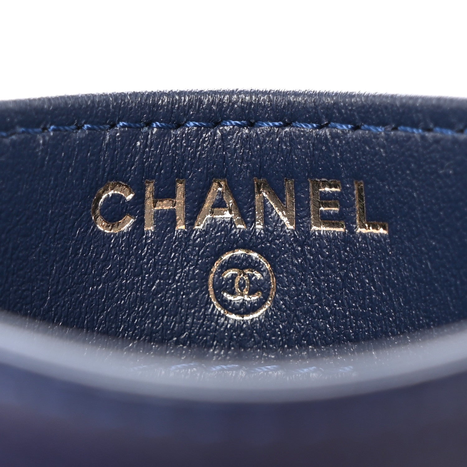 Chanel Caviar Quilted Card Holder Blue 6 of 8