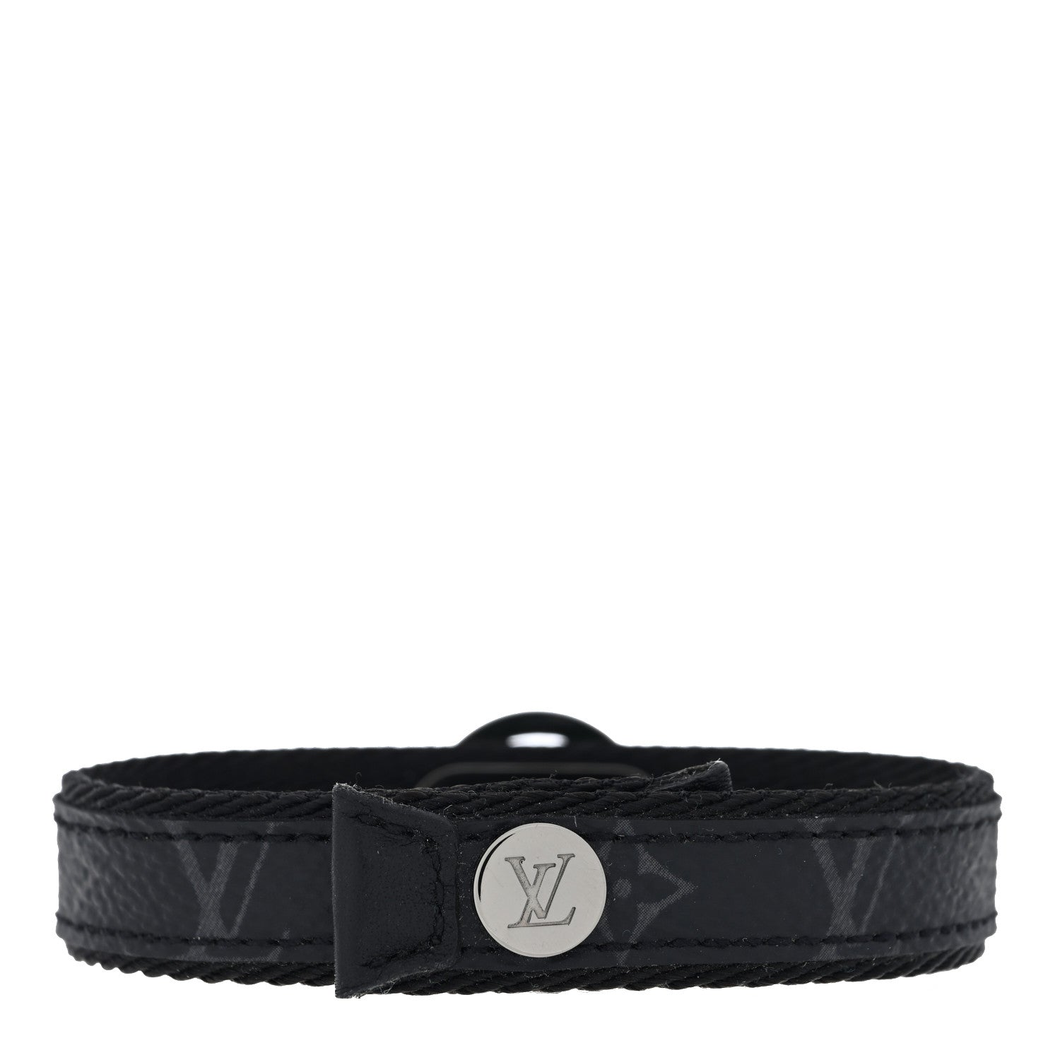 Louis Vuitton Monogram Eclipse LV Circle Bracelet 2 of 3