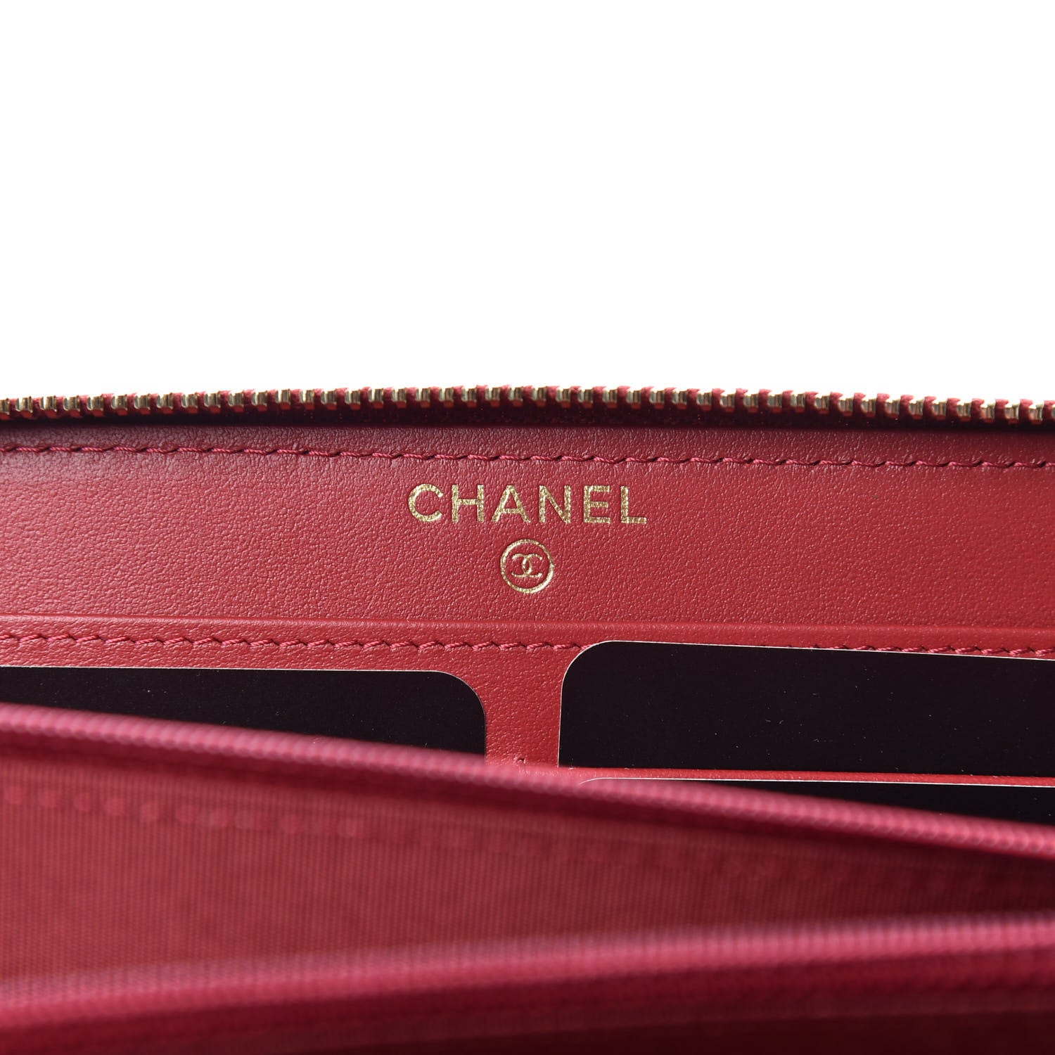 Chanel Shiny Goatskin Quilted 19 Long Zipped Around Wallet Red 6 of 9