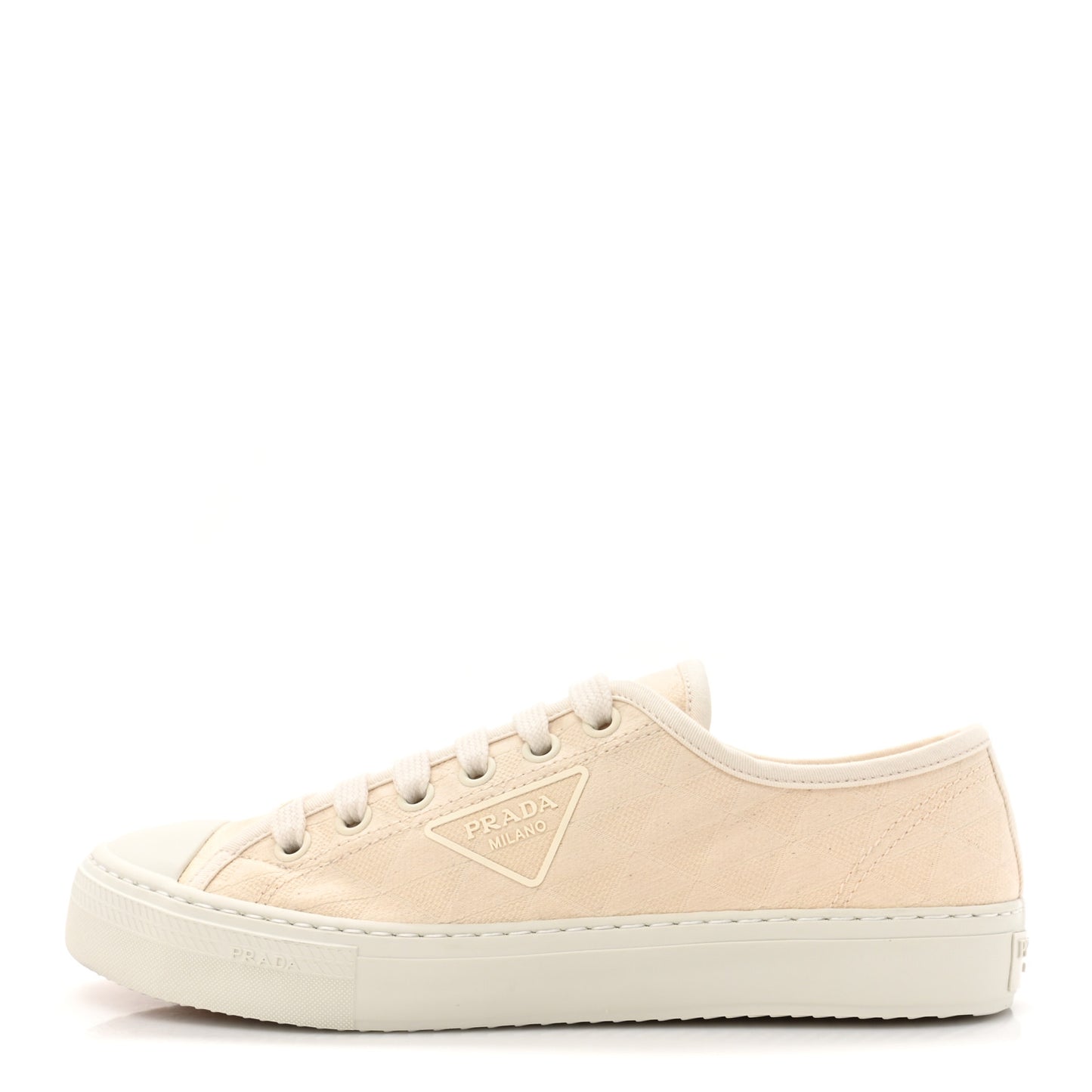 Cotton Printed Triangle Mens Sneakers 8.5 Naturale