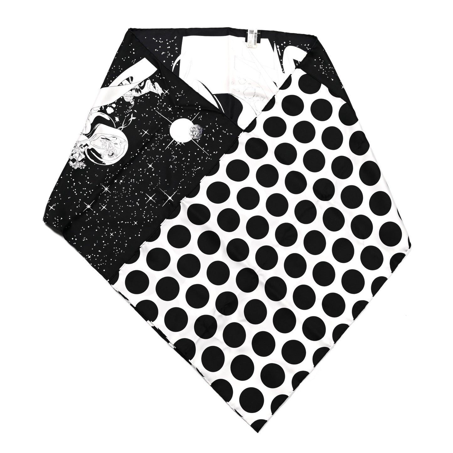 Silk Space Derby Muffler Black White