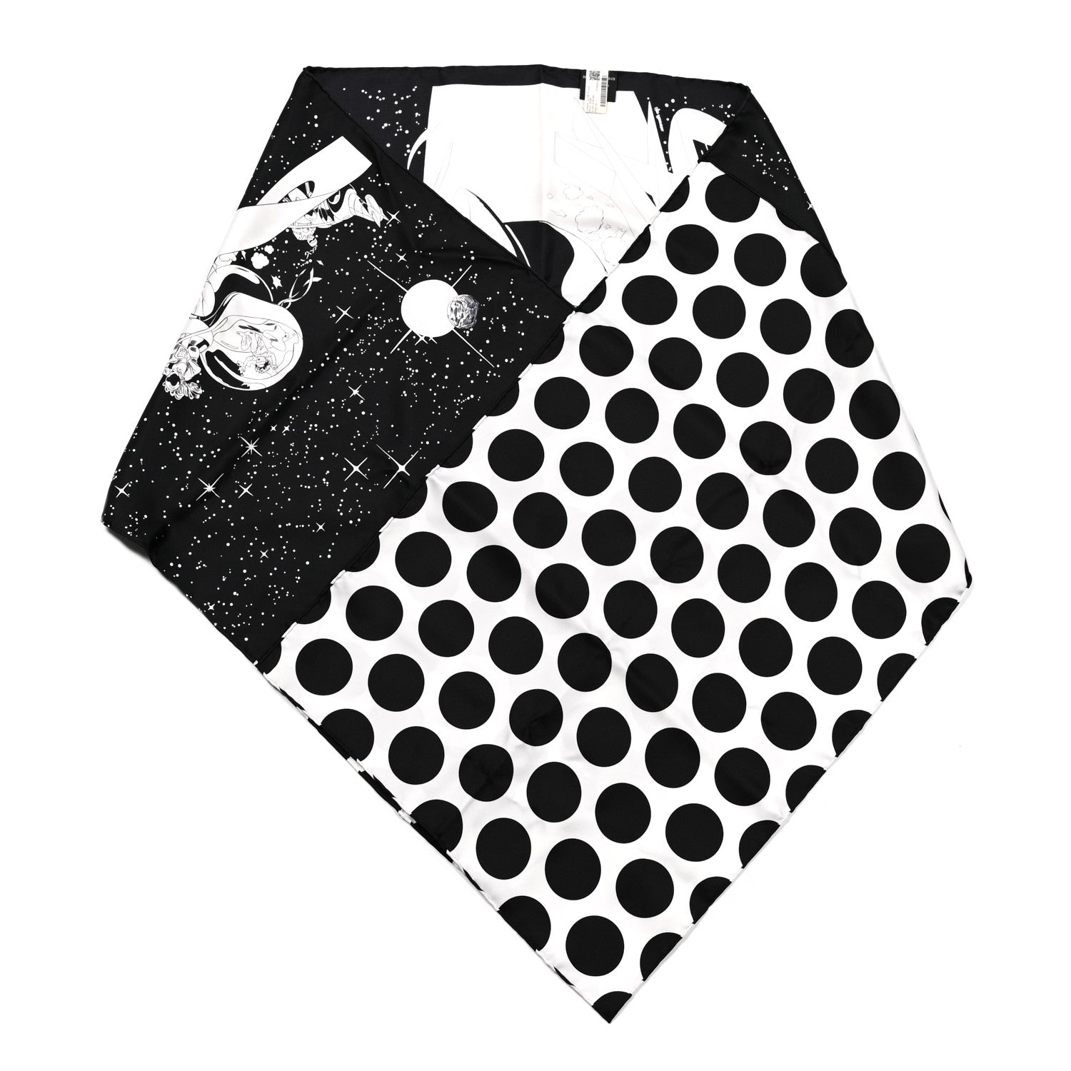 Hermes Silk Space Derby Muffler Black White 1 of 6