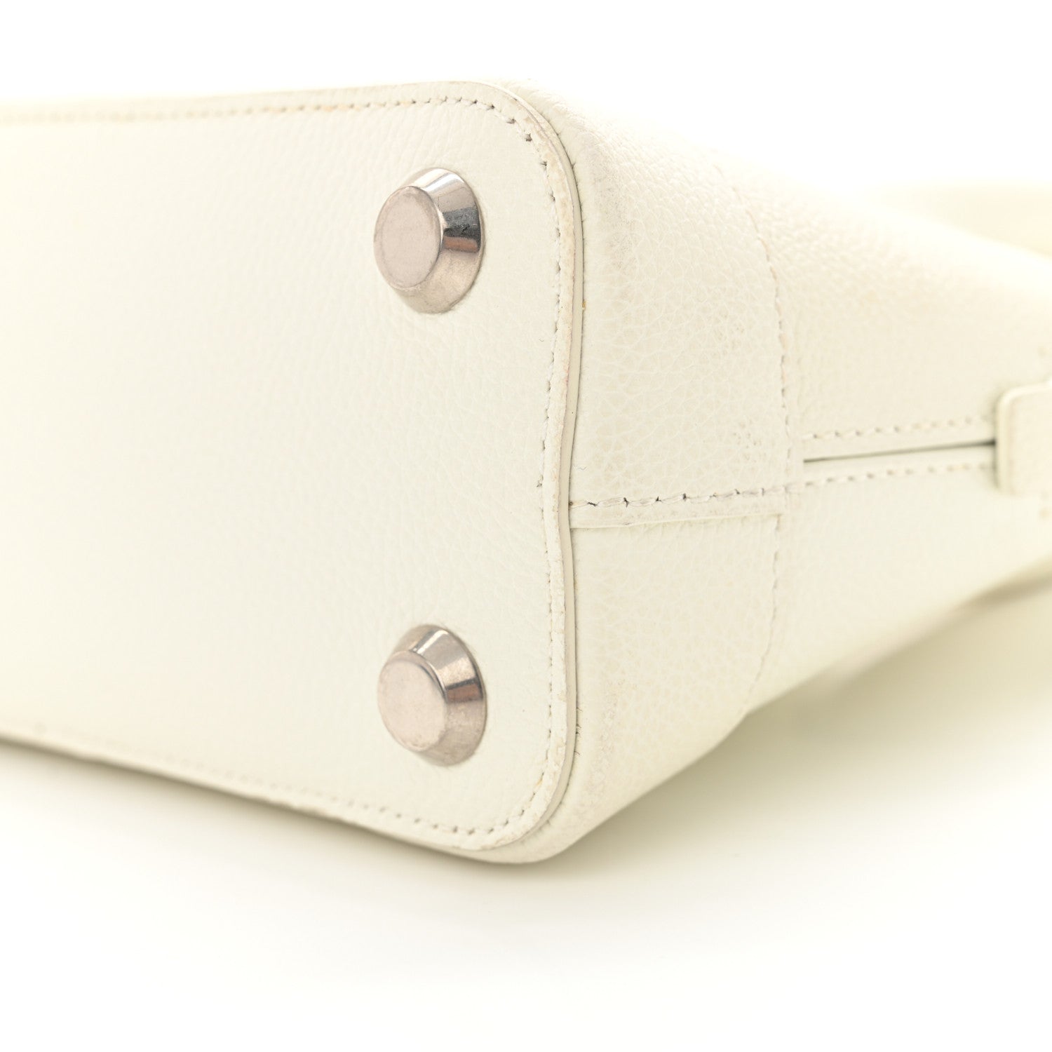Balenciaga Grained Calfskin XXS Ville Top Handle Bag White Black 10 of 12