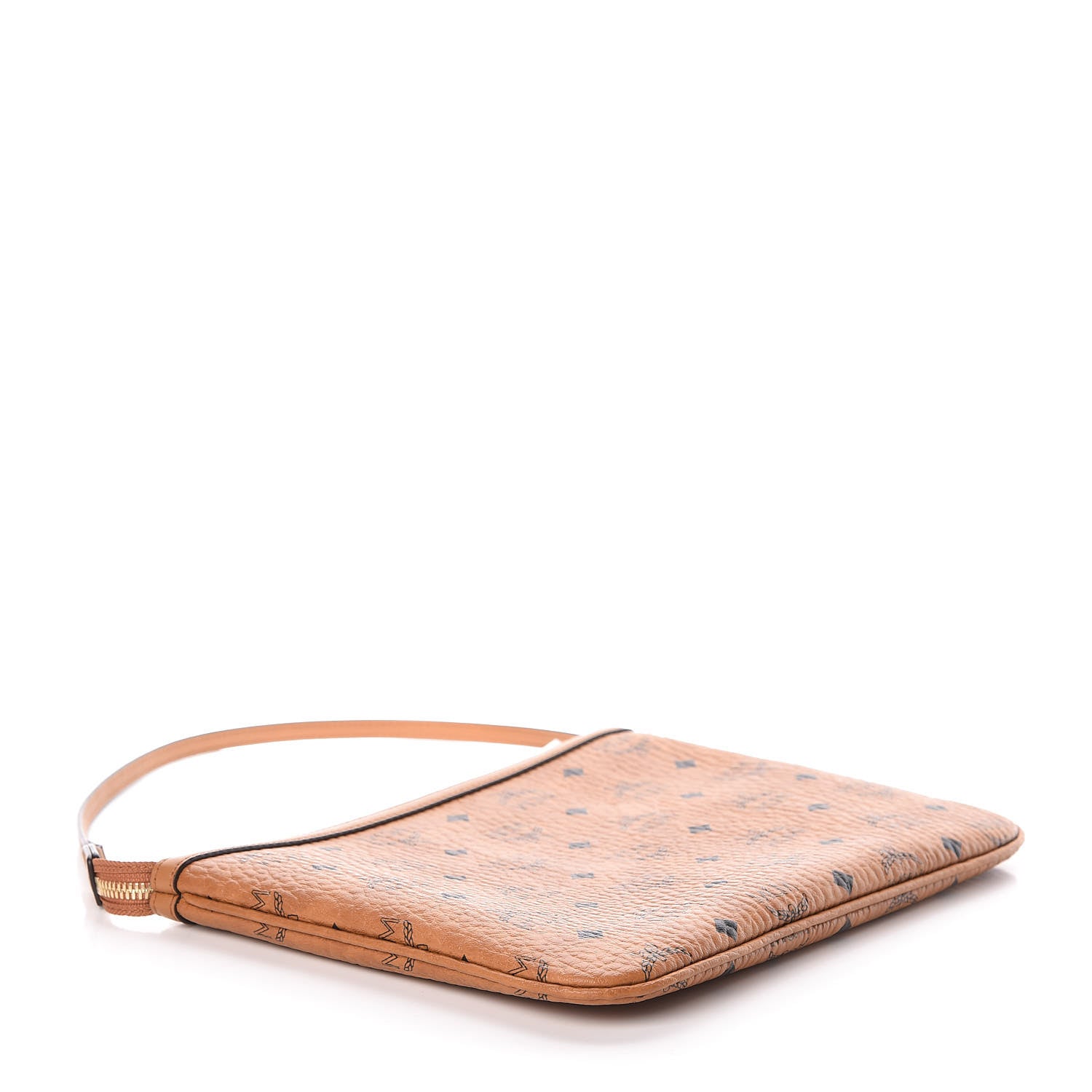 MCM Visetos Liz Shopper Tote Pouch Cognac 4 of 9