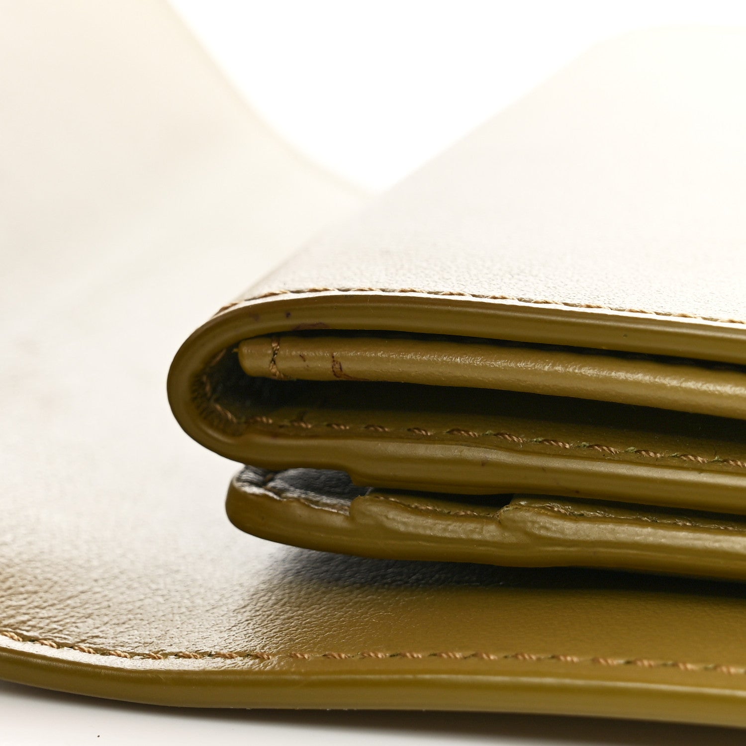 Celine Shiny Calfskin Small Triomphe Wallet Olive 9 of 9