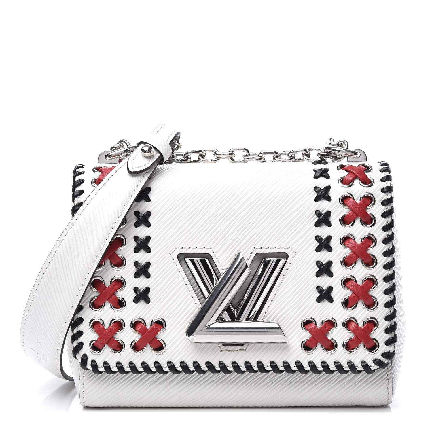 Louis Vuitton Epi Embroidered Twist Shoulder Bag PM White 1 of 11